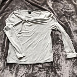 Ann Taylor Light Sweater Asymmetrical Gather